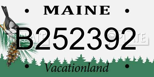 B252392 Maine License Plate