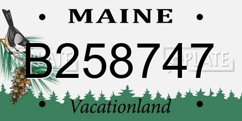 B258747 Maine License Plate