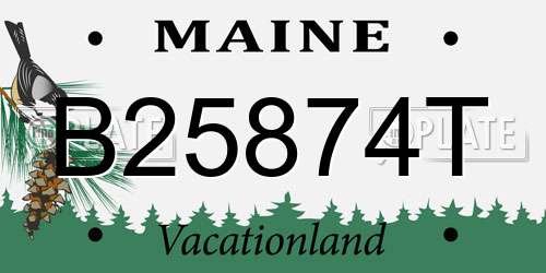 B25874T Maine License Plate
