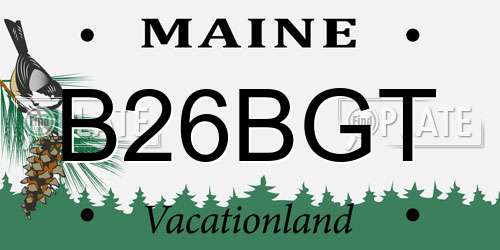 B26BGT Maine License Plate