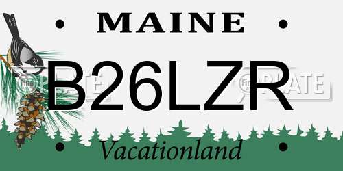 B26LZR Maine License Plate