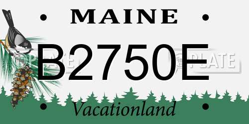 B2750E Maine License Plate