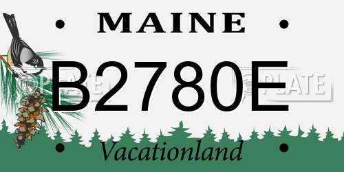 B2780E Maine License Plate