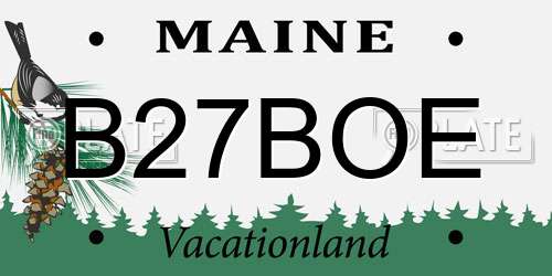 B27BOE Maine License Plate