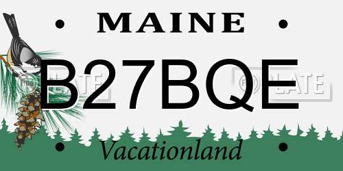 B27BQE Maine License Plate