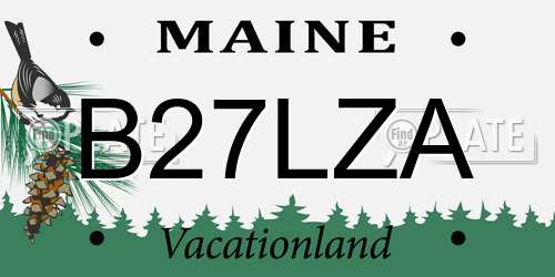 B27LZA Maine License Plate