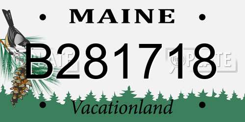 B281718 Maine License Plate