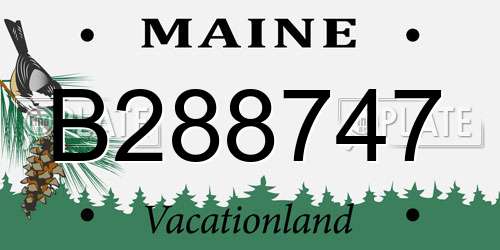 B288747 Maine License Plate
