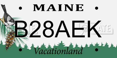 B28AEK Maine License Plate