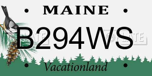 B294WS Maine License Plate