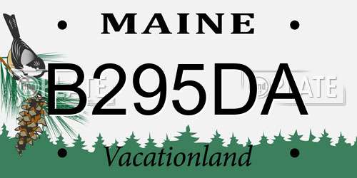 B295DA Maine License Plate