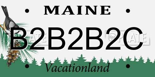 B2B2B2C Maine License Plate