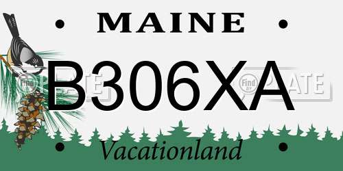 B306XA Maine License Plate