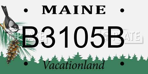 B3105B Maine License Plate
