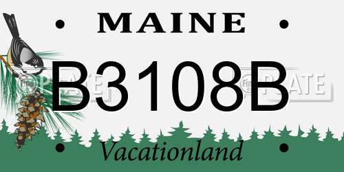 B3108B Maine License Plate
