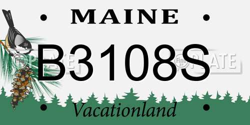 B3108S Maine License Plate
