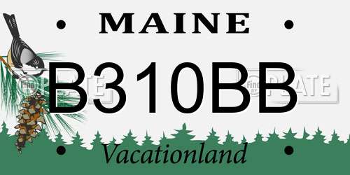 B310BB Maine License Plate