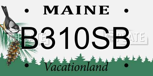 B310SB Maine License Plate