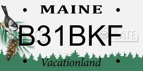B31BKF Maine License Plate