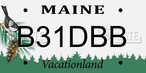 B31DBB Maine License Plate