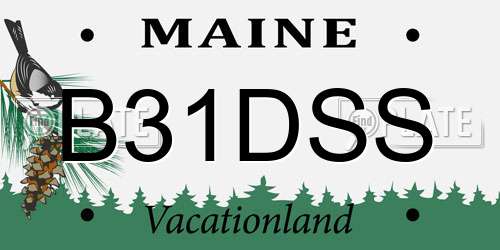 B31DSS Maine License Plate