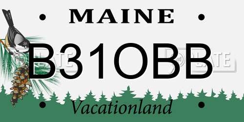 B31OBB Maine License Plate