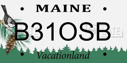 B31OSB Maine License Plate
