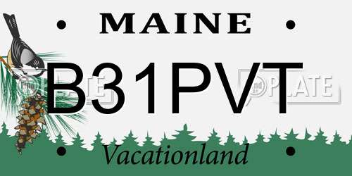 B31PVT Maine License Plate