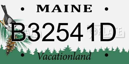 B32541D Maine License Plate