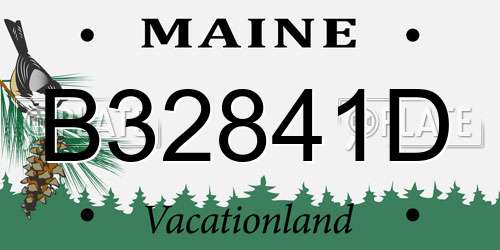 B32841D Maine License Plate