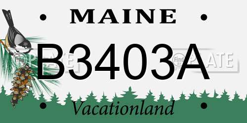 B3403A Maine License Plate