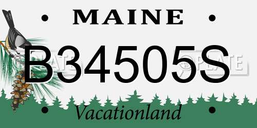 B34505S Maine License Plate