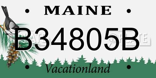 B34805B Maine License Plate