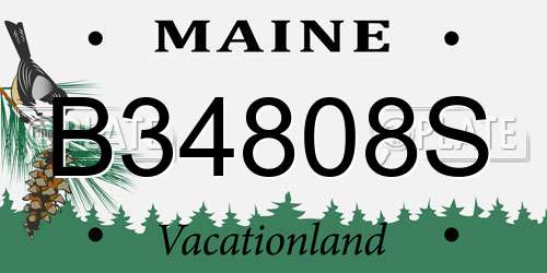 B34808S Maine License Plate