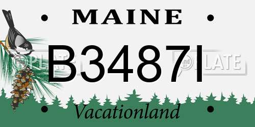 B3487I Maine License Plate
