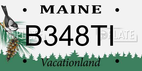 B348TI Maine License Plate