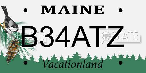 B34ATZ Maine License Plate
