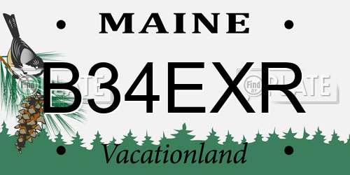 B34EXR Maine License Plate