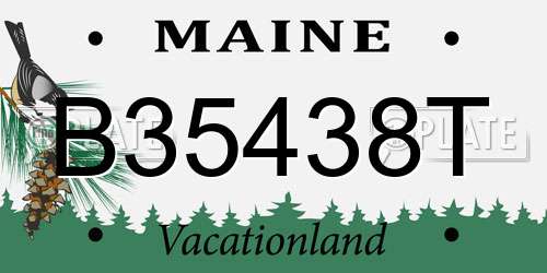 B35438T Maine License Plate