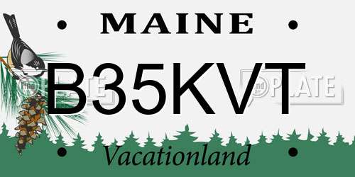 B35KVT Maine License Plate