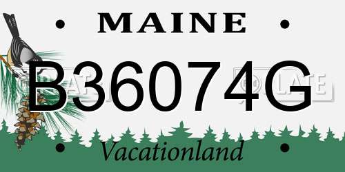 B36074G Maine License Plate