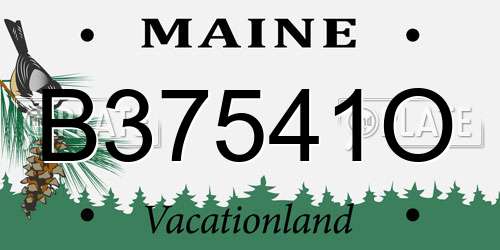 B37541O Maine License Plate