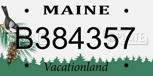 B384357 Maine License Plate