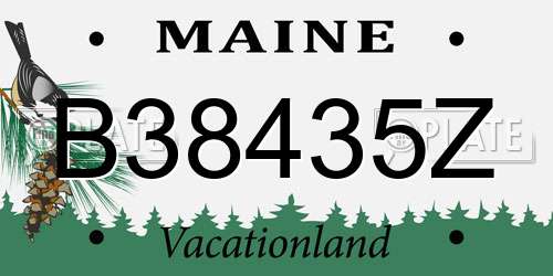B38435Z Maine License Plate