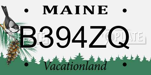 B394ZQ Maine License Plate