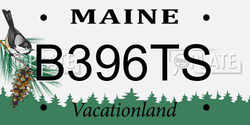 B396TS Maine License Plate