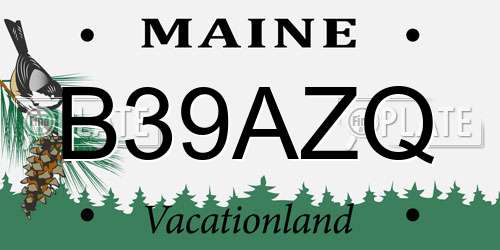 B39AZQ Maine License Plate