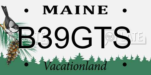 B39GTS Maine License Plate