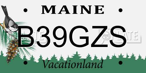 B39GZS Maine License Plate