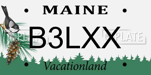 B3LXX Maine License Plate